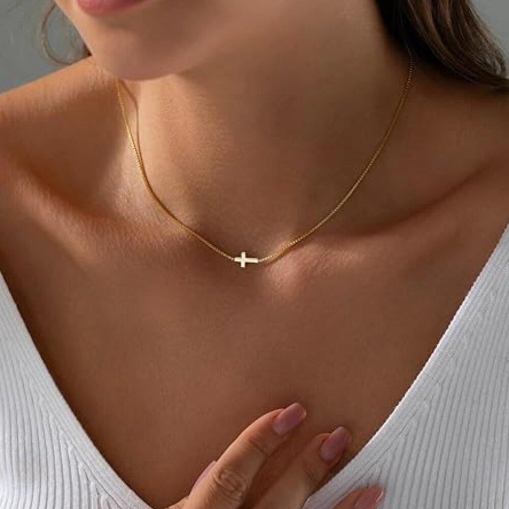 14k Gold Plated Cross Necklace